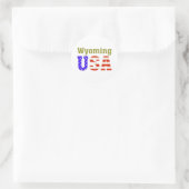 Wyoming USA! Runder Aufkleber (Tasche)