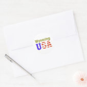 Wyoming USA! Runder Aufkleber (Umschlag)