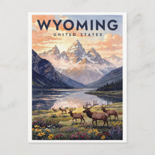 Wyoming USA Vintage Reise Postkarte