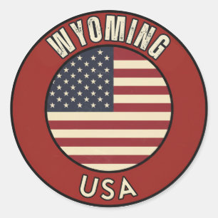 Wyoming Vereinigte Staaten von Amerika Runder Aufkleber