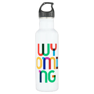 Wyoming Vintag Retro farbenfroher 80er Pop Kunst Edelstahlflasche
