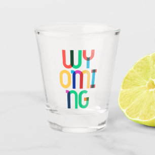 Wyoming Vintag Retro farbenfroher 80er Pop Kunst Schnapsglas