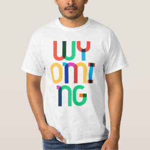 Wyoming Vintag Retro farbenfroher 80er Pop Kunst T-Shirt