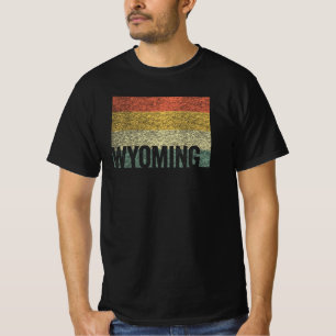 Wyoming Vintage Retro Sunset Distressed Map T-Shirt