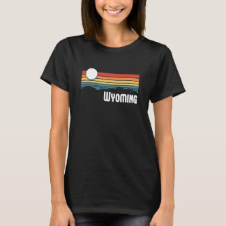 Wyoming Vintage-Sonnenuntergang 80er Retro-Sommer- T-Shirt