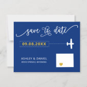 Wyoming Wedding Save the Date Card, Map Magneteinladung (Vorderseite)