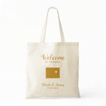 Wyoming Wedding Welcome Bag mit Karte, Gold
