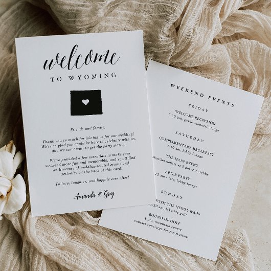 Wyoming Wedding Welcome Letter & Itinerary
