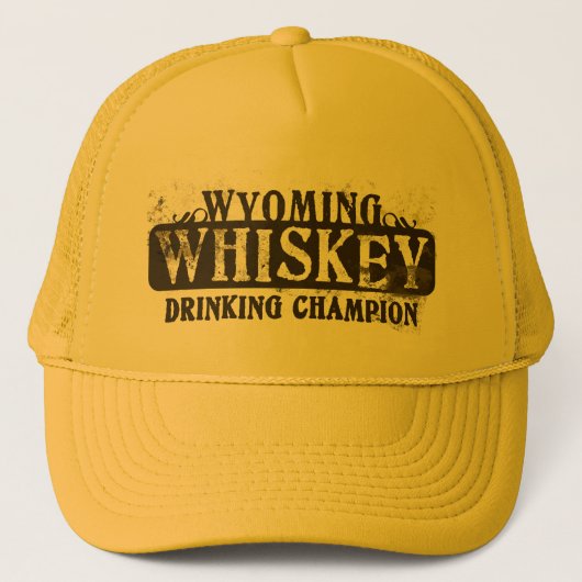 Wyoming-Whisky-trinkender Meister Truckerkappe (Vorderseite)
