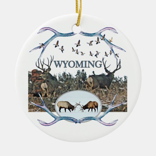 WYOMING-wild lebende Tiere Keramikornament (Vorne)
