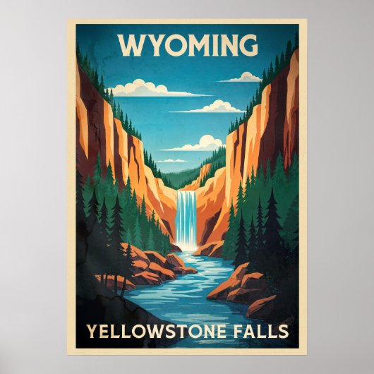 Wyoming Yellowstone Falls V02 Poster (Vorne)