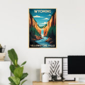 Wyoming Yellowstone Falls V02 Poster (Heimbüro)