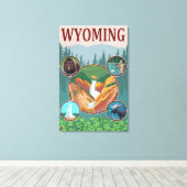 WyomingWyoming Collage Leinwanddruck (Insitu (Holzboden))