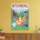 WyomingWyoming Collage Leinwanddruck (Insitu (Wohnzimmer))