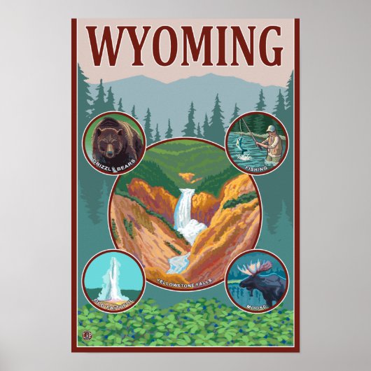 WyomingWyoming Collage Poster (Vorne)