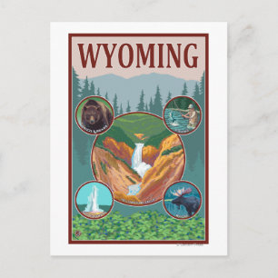 WyomingWyoming Collage Postkarte