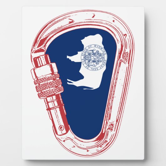 Wyomoming Flag Klettersteig Carabiner Fotoplatte (Vorderseite)