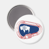 Wyomoming Flag Klettersteig Carabiner Magnet (Vorderseite/Rückseite)