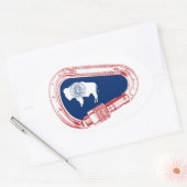 Wyomoming Flag Klettersteig Carabiner Ovaler Aufkleber (Umschlag)