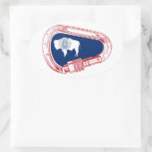 Wyomoming Flag Klettersteig Carabiner Ovaler Aufkleber (Tasche)