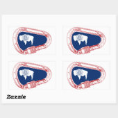 Wyomoming Flag Klettersteig Carabiner Rechteckiger Aufkleber (Blatt)