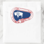 Wyomoming Flag Klettersteig Carabiner Rechteckiger Aufkleber (Tasche)