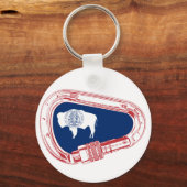 Wyomoming Flag Klettersteig Carabiner Schlüsselanhänger (Vorderseite)