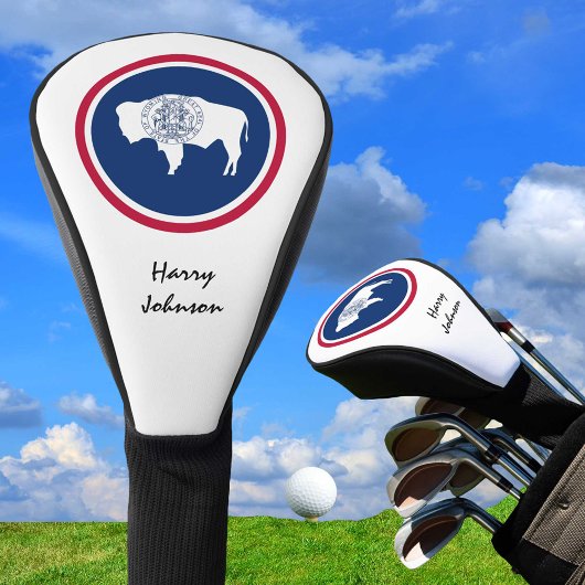 Wyomoming Flag & Mit Monogramm Golf Clubs deckt di Headcover