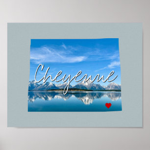 Wyomoming Staat Foto Einfügen und Ortsname Poster