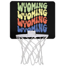 Wyomoming Staat USA Retro Mini Basketball Hoop