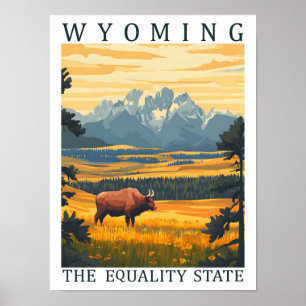 Wyomoming the Equality Staat USA Travel Place Poster