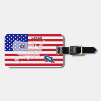 Wyomoming US State Flag Map Gepäckmarke Gepäckanhänger