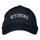 Wyomoming USA bestickt Basic Cap Navy Blue Bestickte Kappe (Vorderseite)