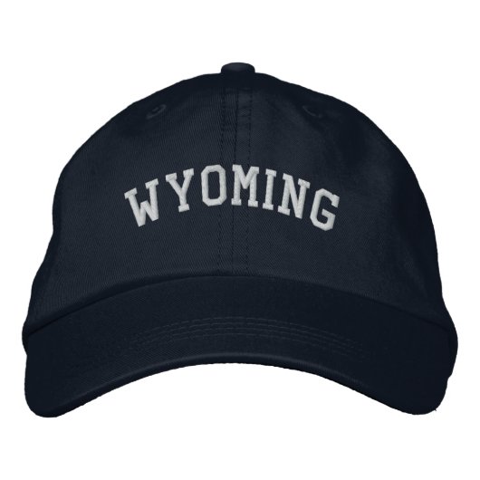 Wyomoming USA bestickt Basic Cap Navy Blue Bestickte Kappe (Vorderseite)