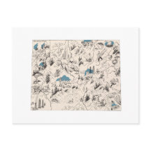 Wyomoming Vintag Picture Map Antik Staat Chart