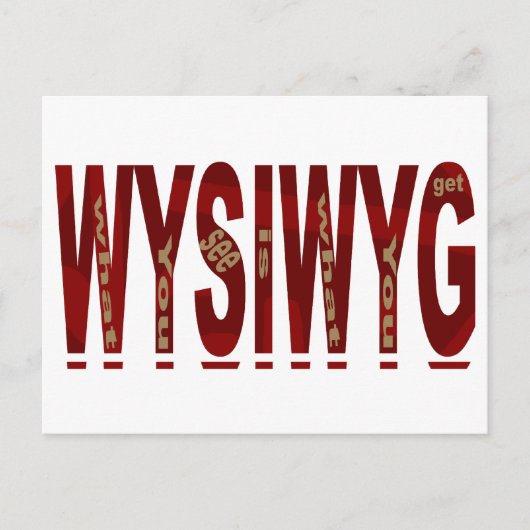 WYSIWYG POSTKARTE (Vorderseite)