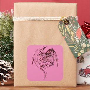 Wyvern Dragon sind Mythische Kreaturen der Fantasi Quadratischer Aufkleber