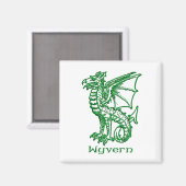 Wyvern mittelalterliche heraldry magnet (Vorderseite/Rückseite)