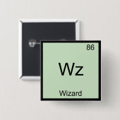 Wz - Wizard Funny Element Chemistry Symbol T - Shi Button (Vorne & Hinten)