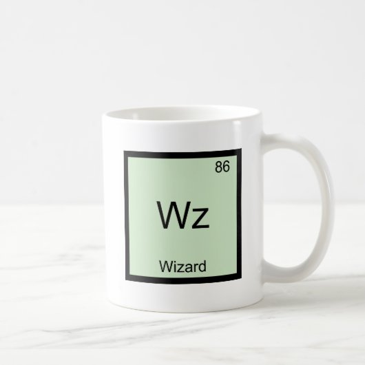 Wz - Wizard Funny Element Chemistry Symbol T - Shi Kaffeetasse (Rechts)