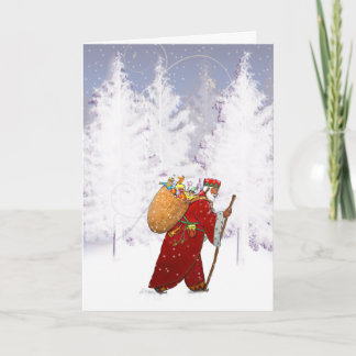 X010 Santa im Wald Feiertagskarte