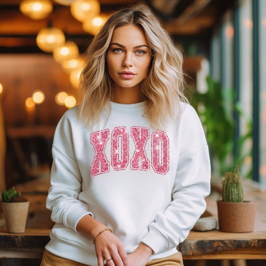 X0X0 in rosa Glitzer Sweatshirt