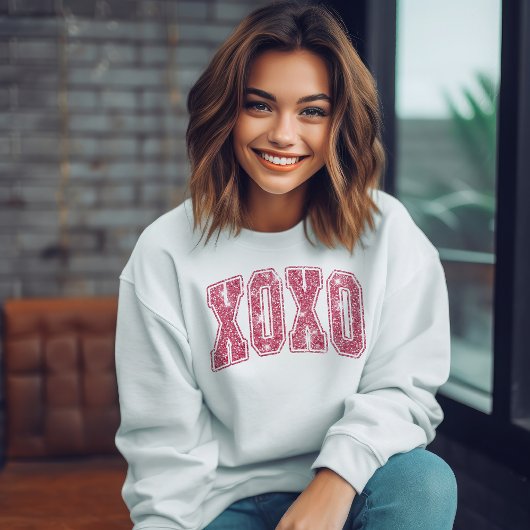X0X0 in rosa Glitzer Sweatshirt