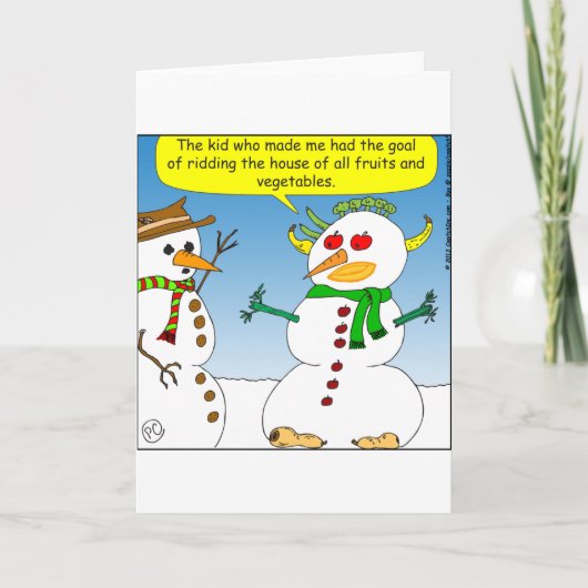 x10 Reihenhaus aus Gemüse Cartoon Feiertagskarte (Vorderseite)