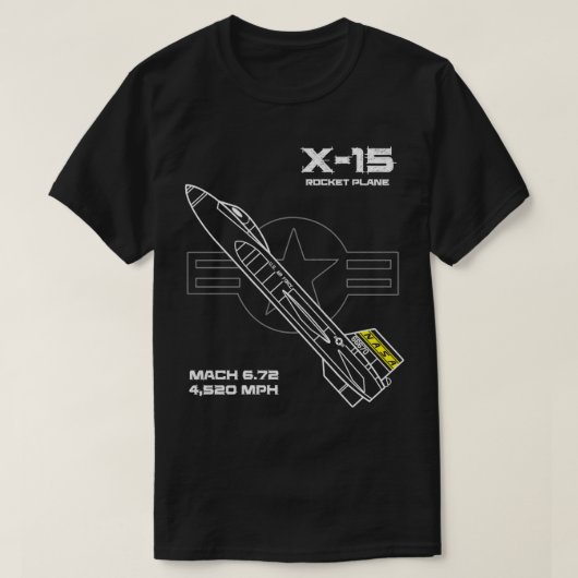X15 Rocket-Flugzeug T-Shirt (Design vorne)