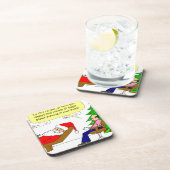 x30 Santa spricht mit seinem Therapeuten - Cartoon Untersetzer (Rechte Seite)