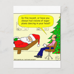 x30 Santa talks to his therapist - Cartoon Feiertagspostkarte