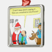 x48 Der Weihnachtsmann bringt Rudolph zum Arzt - C Silbernes Ornament (Links)