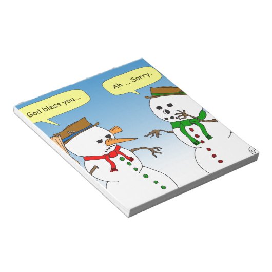 x58 Snowman god bless you carrot cartoon Notizblock (angewinkelt)