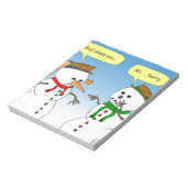 x58 Snowman god bless you carrot cartoon Notizblock (Rotiert)